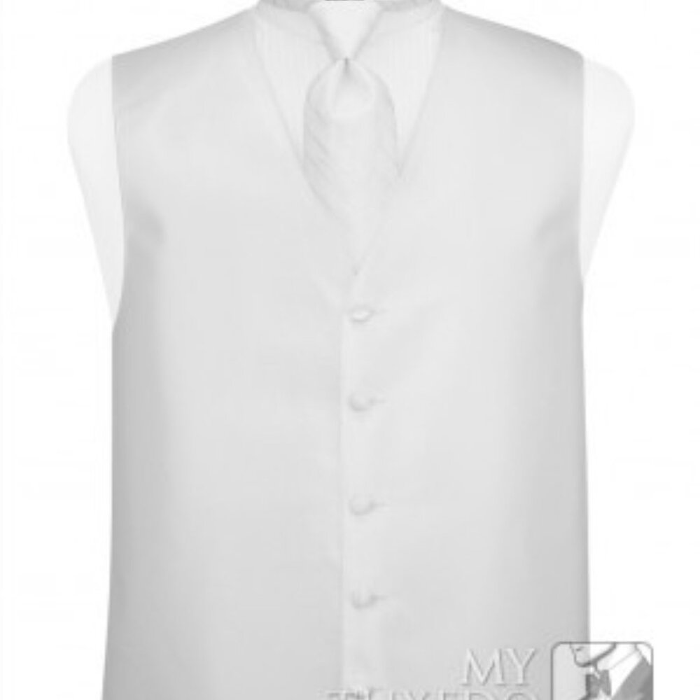 WHITE MEN'S VEST AND TIE